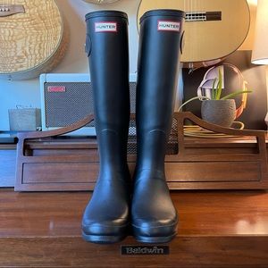 Hunter Original Tall Rain Boots sz 40/41 Matte Black